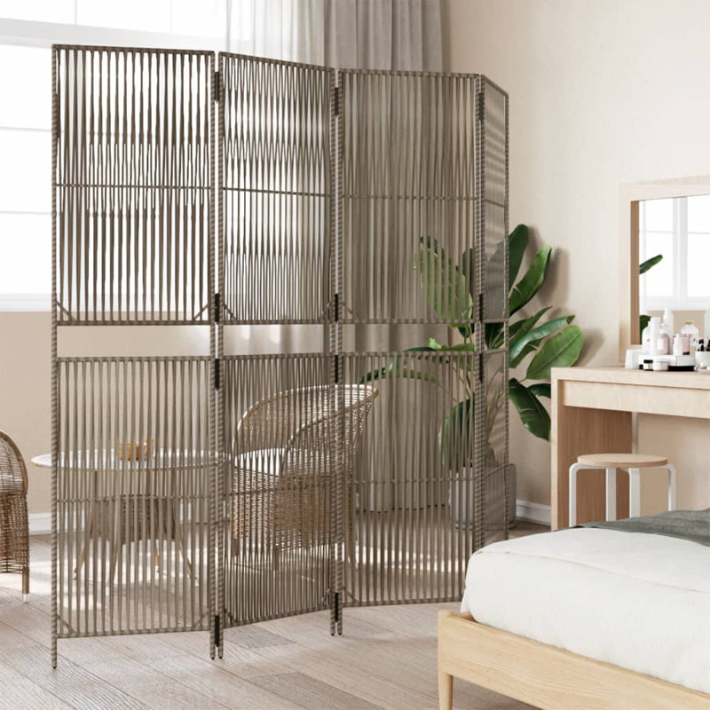 Alexaray Folding Room Divider, 4, 196cm H x 200cm W, Grau