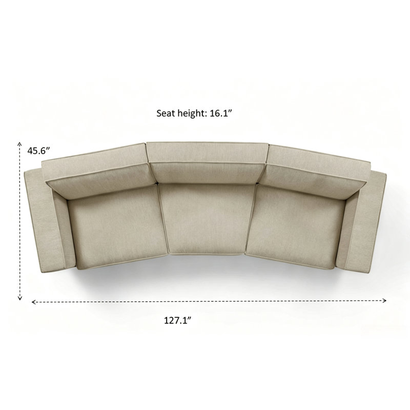 Canapé incurvé modulaire gratuit 4s Minimore, Beige
