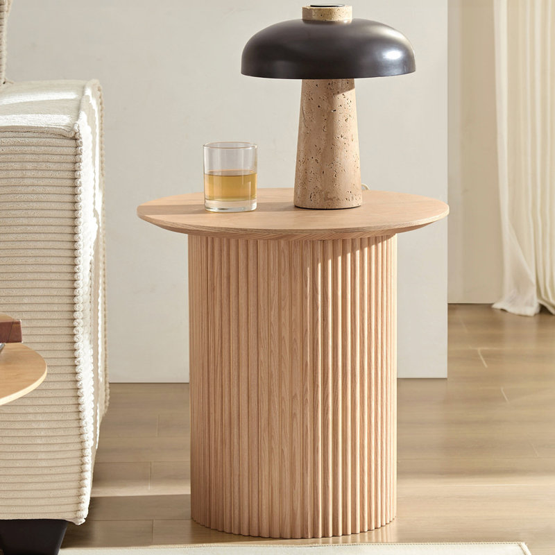17.71 inch Round Fluted Side Table