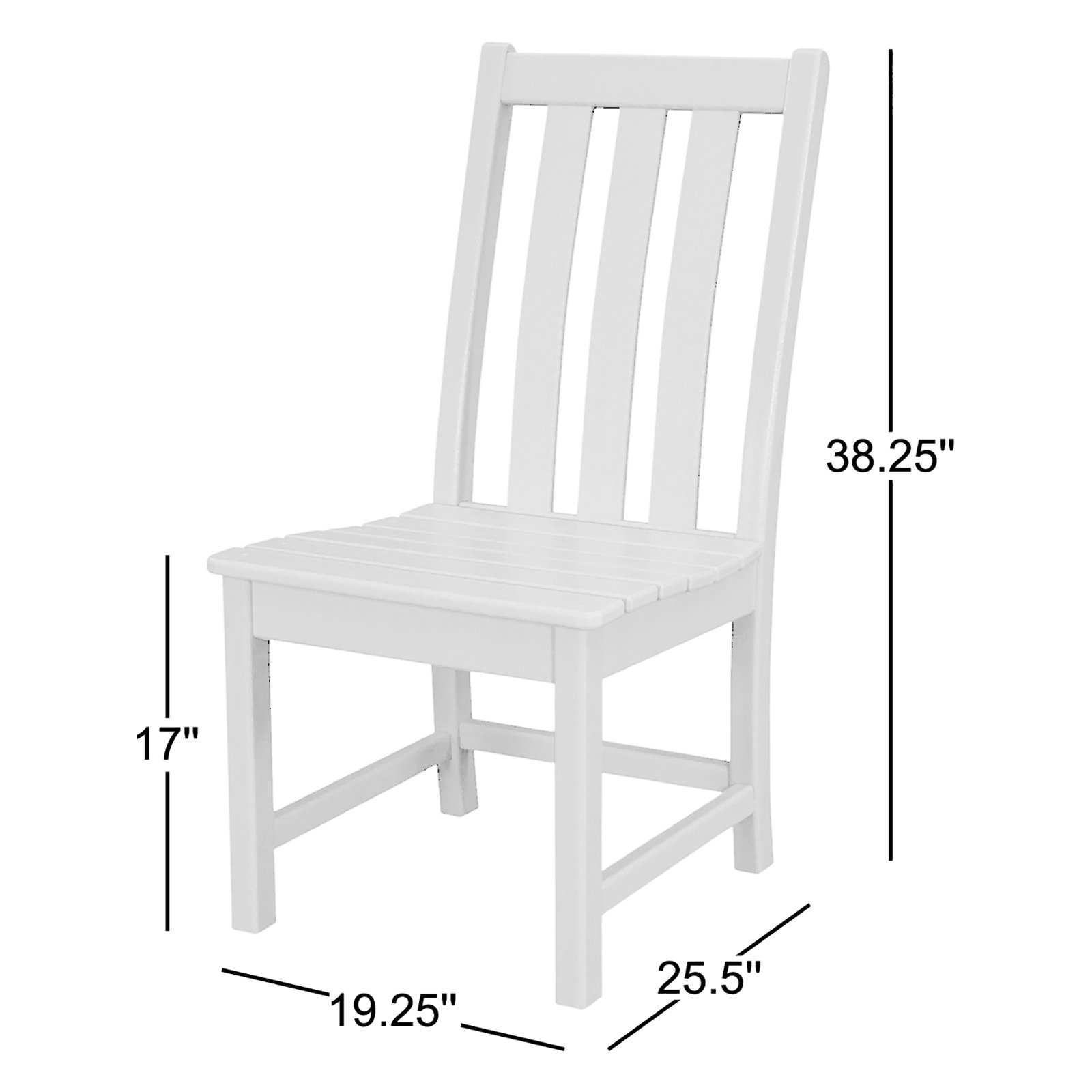POLYWOOD® Vineyard Patio Side Chair, White