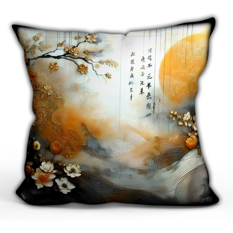 Asian Dawn Throw Pillow, 16"H x 16"W