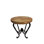 Rustic Outdoor Peach Travertine Side Table: Hand-forged Wrought Iron Base - Mexports By Susana Molina
