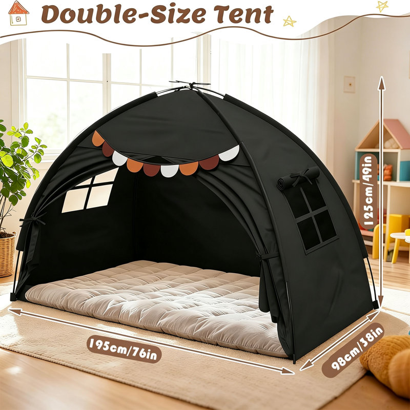 Tente double, tente de couchage privée respirante et coupe-vent, tente d'intérieur, tente de couchage occultante, Black