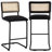Marlow Upholstered Boucle Counter & Bar Stool with Cane Rattan Back-426010509-426010510-427114615