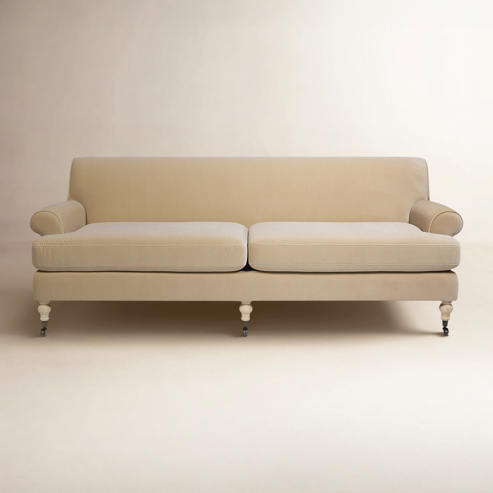 Harbor 88'' Upholstered Sofa, Fawn Brown Velvet