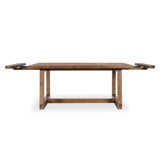 Lyra 80-110" Pine Wood Extendable Dining Table In Smoke Brown
