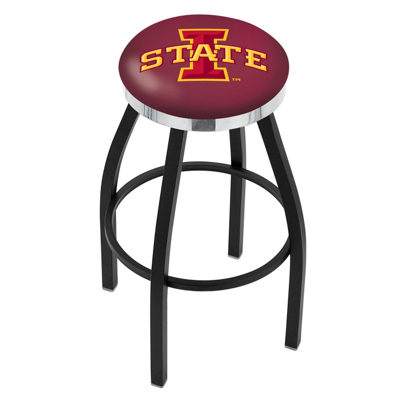 Tabouret de comptoir pivotant de 25 po NCAA, Chrome, Université d'Iowa State