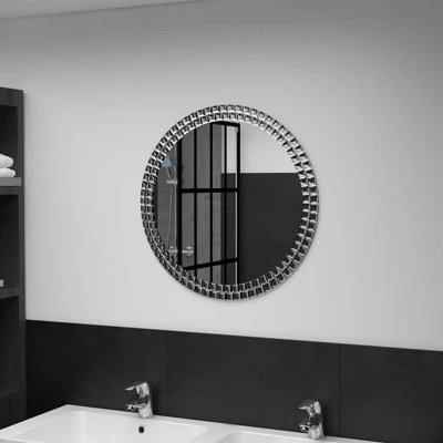 vidaXL Wall Mirror Wall Mounted Make up Mirror for Bathroom Tempered Glass