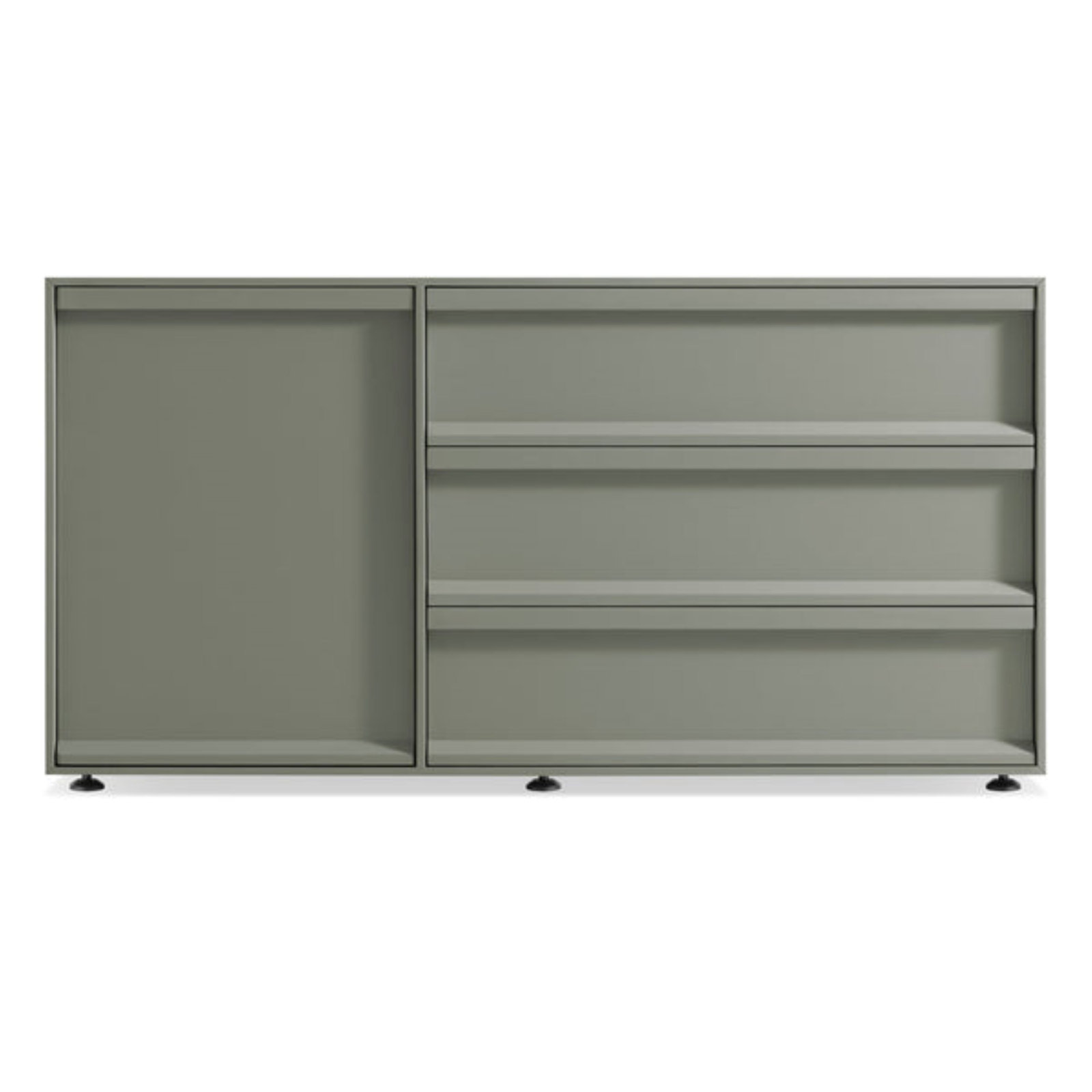 Superchoice 1 Door/3 Drawer Credenza, Gray Green