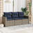Ebern Designs 3 Piece Patio Sofa Set With Cushions Black Poly Rattan-1855368225