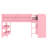 Full Loft Bed with Solid Wood Low Loft, Multi-Storage Bookcases, Drawers & Boxes, Desk and Blackboard, Kids Platform Bed, No Box Spring Needed, Pink-1262830895-1262830894