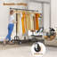  Heavy Duty Clothes Rail 238kg (525lbs) Capacity, Extendable Hanging Rack with Lockable Wheels & Shelves, Space Saving for Bedroom, Apartment, Laundry Room,Silver-118671650