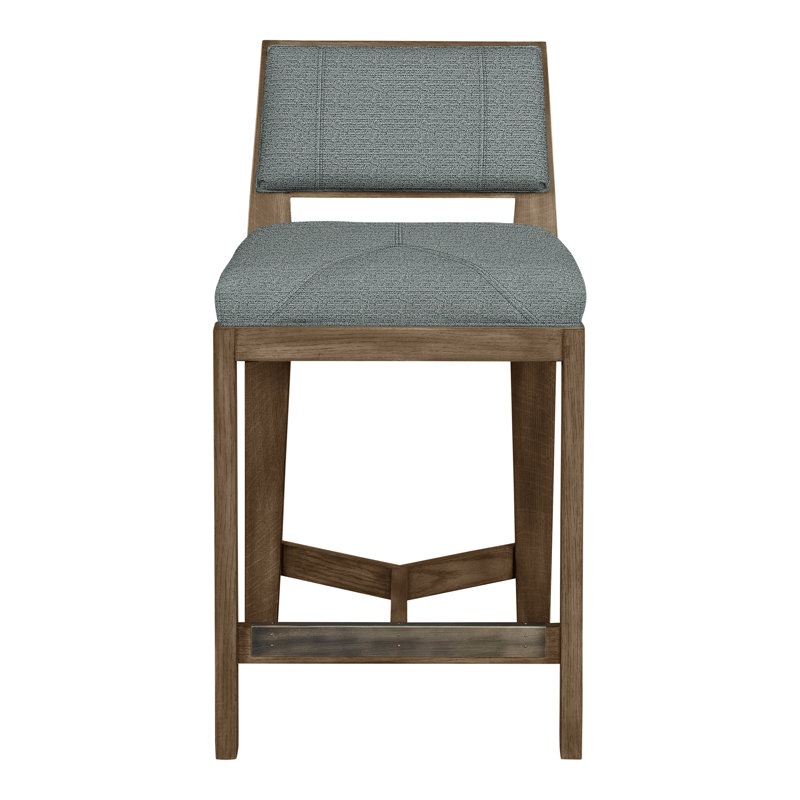 Scoville By Thom Filicia Upholstered Counter Stool with Solid Wood Frame, Hampton, Cobalt Tuck
