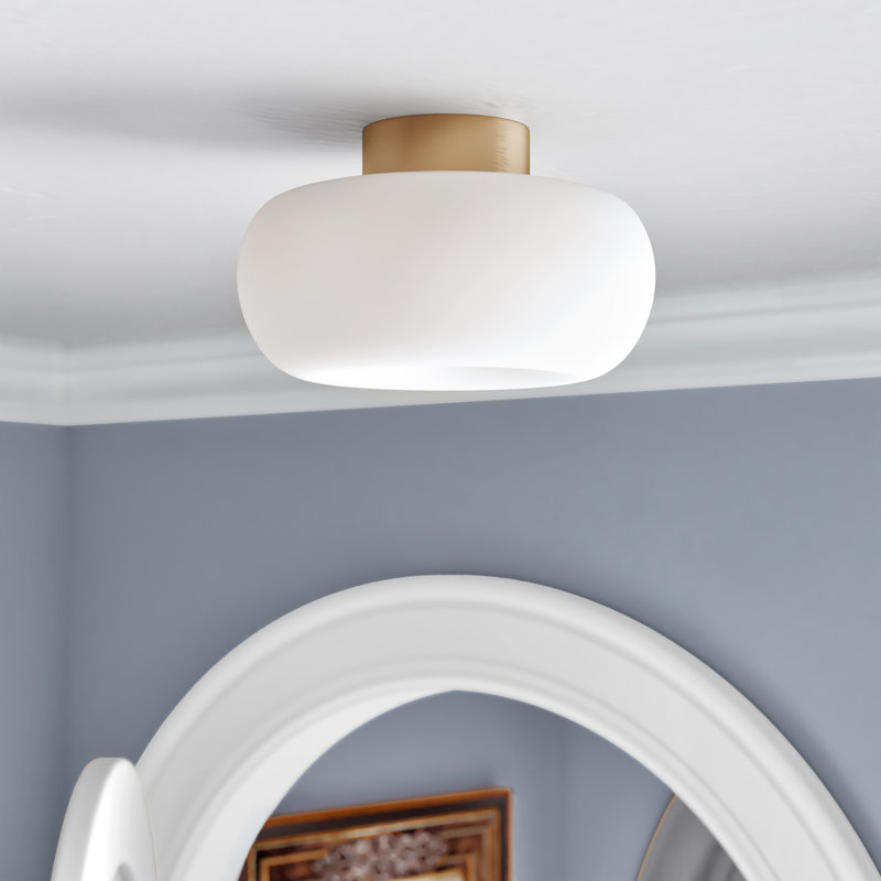 Steffes Glass Flush Mount, 16cm H x 28cm W x 28cm D
