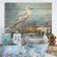 Tranquillité de mouette blanche et bleue - Art sur bois de pin naturel-1147804974