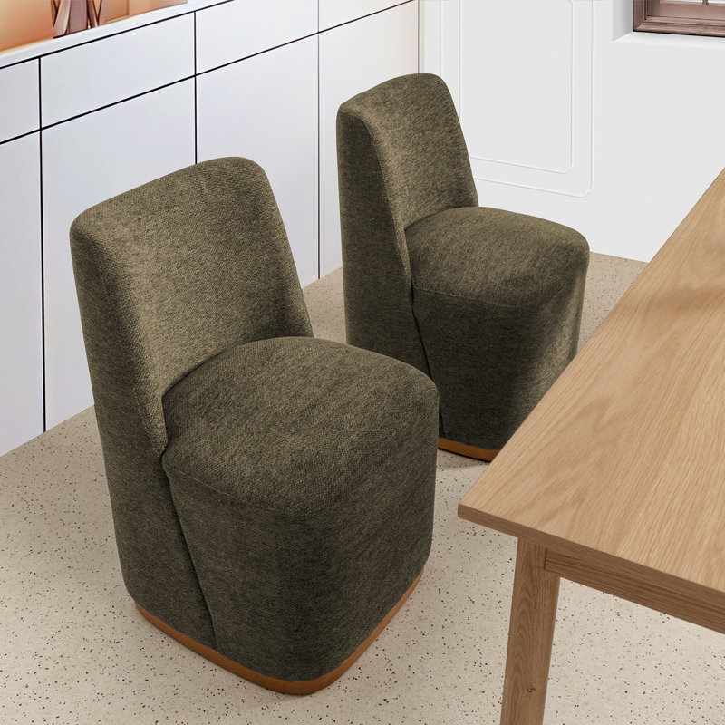 Markwart Upholstered Caster Dining Chairs(Set Of 2)), Green