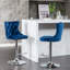 Fauteuil pivotant en velours bleu, hauteur d'assise réglable de 63,5 à 84 cm, dossier confortable et rembourré, idéal pour la maison et l'îlot de cuisine (épaisseur : 5 cm). Convient également aux pubs.