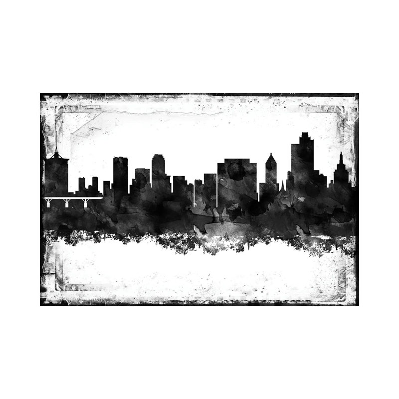 Tulsa Black & White Film by WallDecorAddict - Wrapped Canvas Print, 66.04 cm H x 45.72 cm W x 3.175 cm D