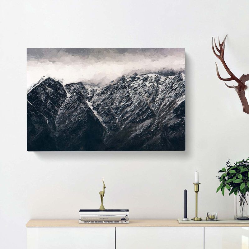 Mountains Reaching The Clouds In Abstract - Wrapped Canvas, 40cm H x 60cm W x 3cm D