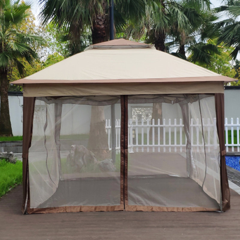 11”x 11” Outdoor retractable garden pavilion, Light Brown