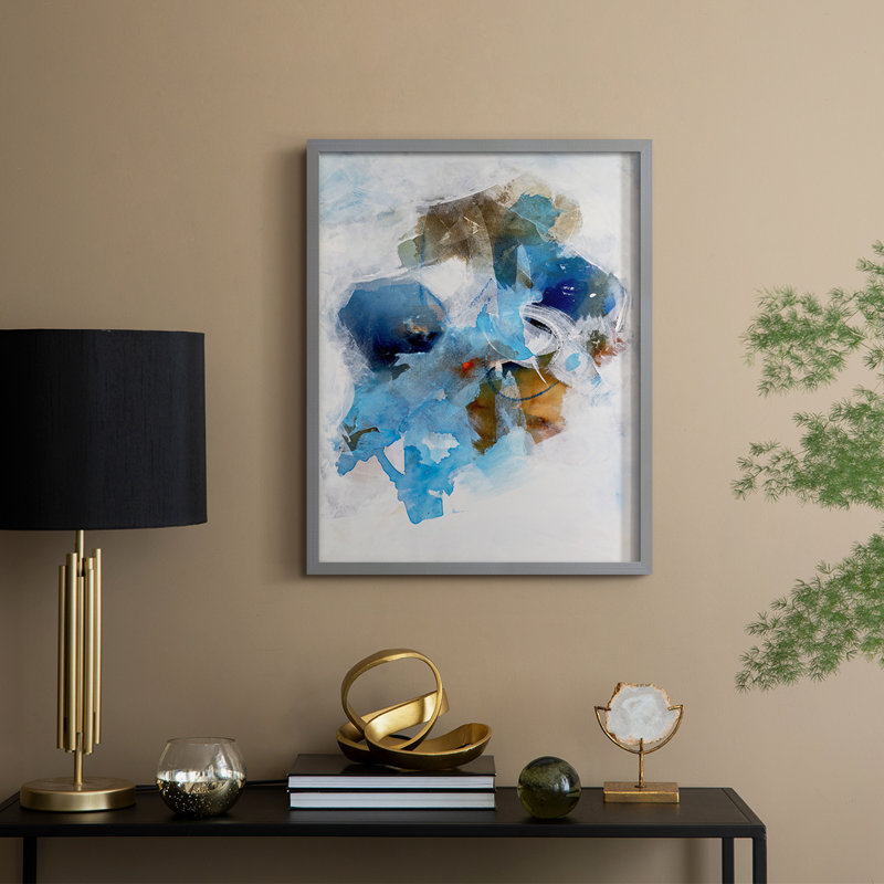 «Misty Blue I», reproduction encadrée - bois massif, Gris, H 21 po x l 17 po