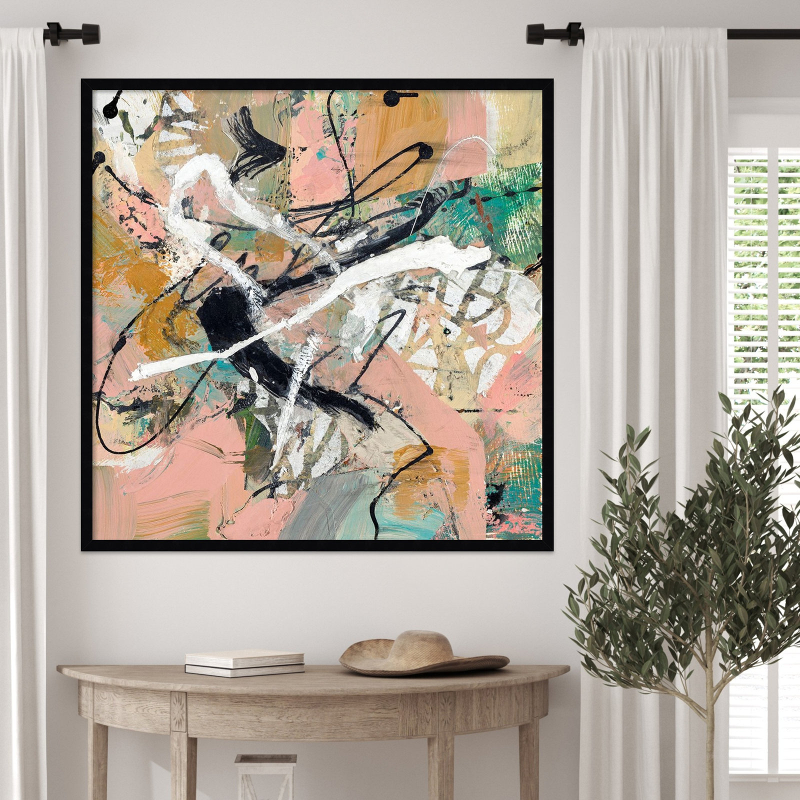 Sutter "Fluid" Print by Suzanne McCourt, 33" H x 33" W, Black
