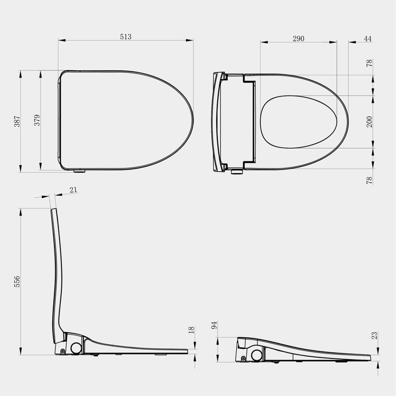 Toilette chauffée pour bidet avec modes de nettoyage multiples, capteur de radars, installation facile pour la salle de bain, eau réglable portable, température intelligente, buse automatique,