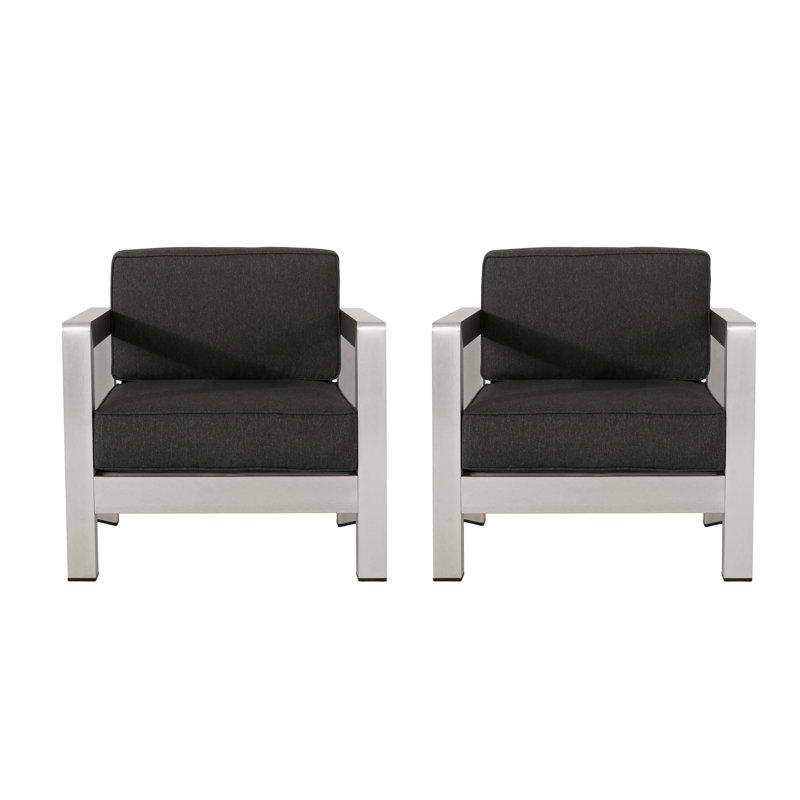 Mcnemar Aluminum Outdoor Lounge Chair, Gray