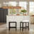 24 Inch Barstools Wood Kitchen Counter Height Bar Island Stools With Saddle Seats Backless Set Of 3 Grey And Brown Leg-108809553
