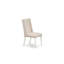 L'ensemble 5 pièces de table et chaises de cuisine comprend une table de salle à manger ronde avec piédestal et 4 chaises de salle à manger Parsons en lin crème, blanc lin-844682078-844682076-844682079