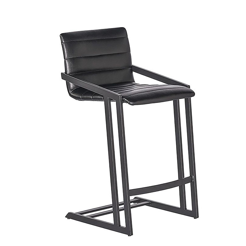 Tabouret de comptoir Webber - noir Cantina, Similicuir noir, Tabouret de comptoir (siège d'une hauteur de 26 p