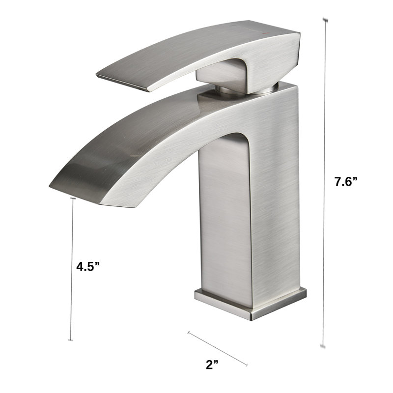 Robinet de salle de bain noir Waterfall, Nickel brossé