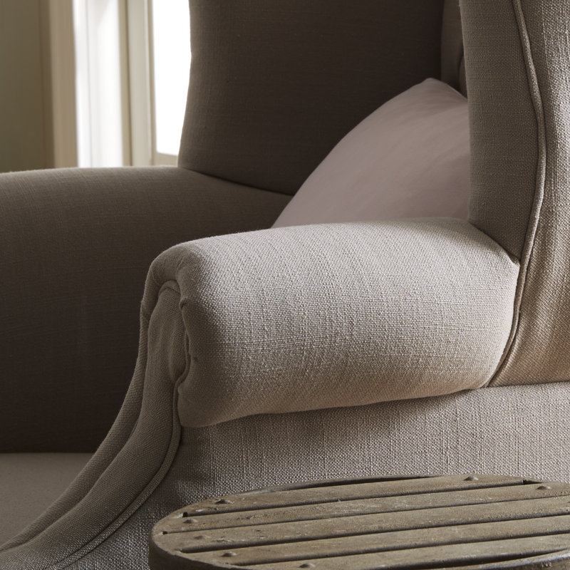 Fauteuil à oreilles Bradon, Taupe intense