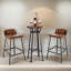 Nordrun Wooden Rustic Industrial 62cm Stool, Living Room Home Furniture, Metal Frame