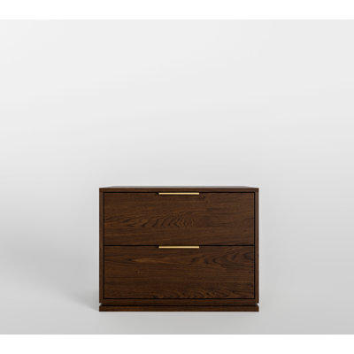 Milano 2 Drawer Walnut Nightstand