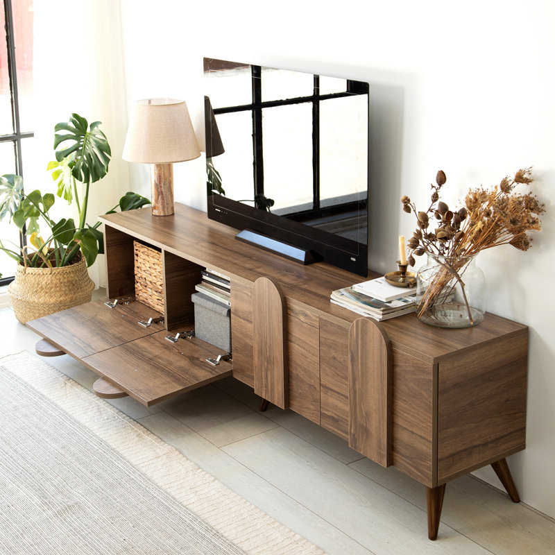 Keikei Unfinished TV Stand, Brown