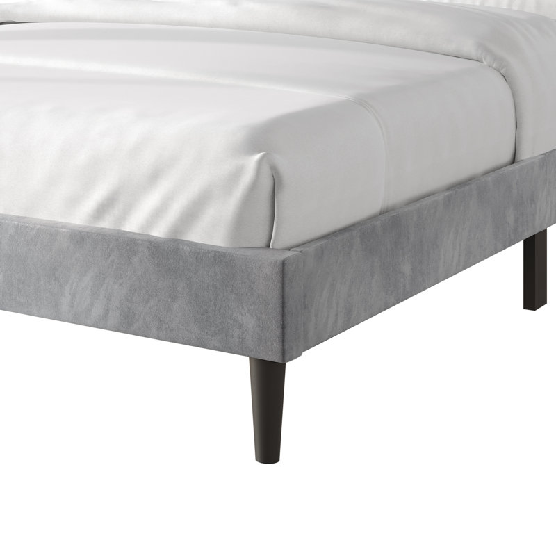 Elegence Wingback Platform Bed, Queen, Silver Gray