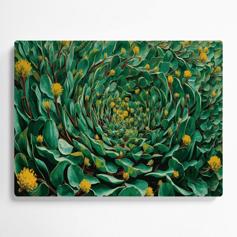 Art mural en métal vert légumes Purslane, H 11 po x l 14 po