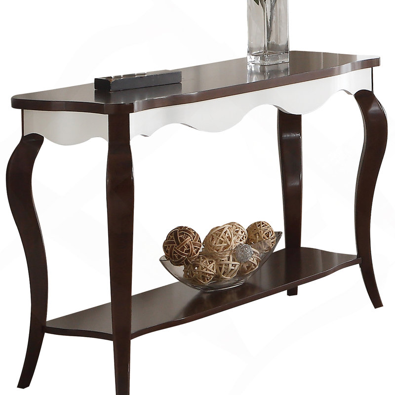 Mathias White & Walnut Finish Sofa Table