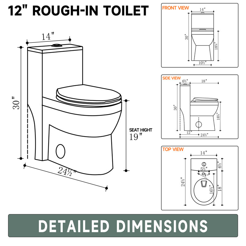 Toilette compacte une pièce à jupe 19 po ADA