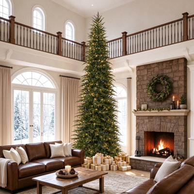 Aldred Slim 15' Pre-Lit Fir Christmas Tree