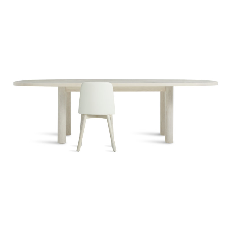 Good Times Oval Solid Wood Dining Table, Whitewashed Ash, 45" W x 100" L