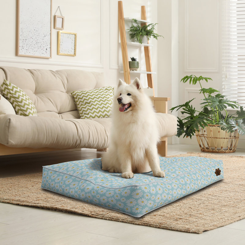 Davaunte Floral Orthopedic Polyester Pet Bed, Small (27" W x 20" D x 4" H)