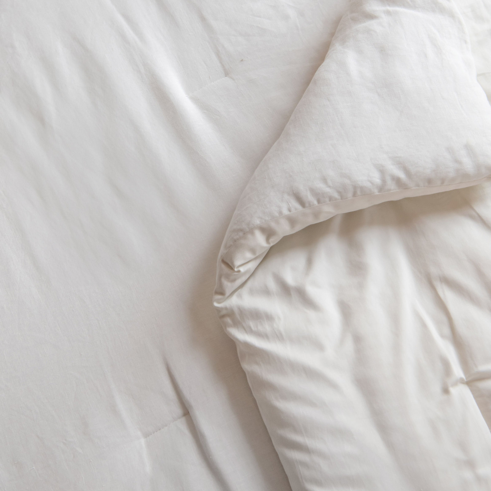 French Linen Comforter & Sham Set, Cream, King Comforter + 2 King Pillow Shams