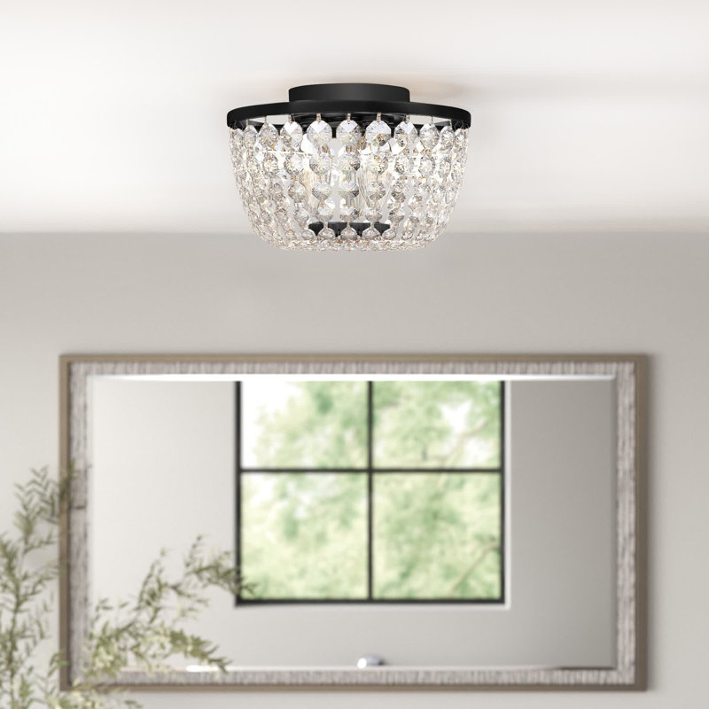 Malden 3 - Light Unique/Statement Urn Flush Mount, Black, 8.5" H x 13" W x 13" D