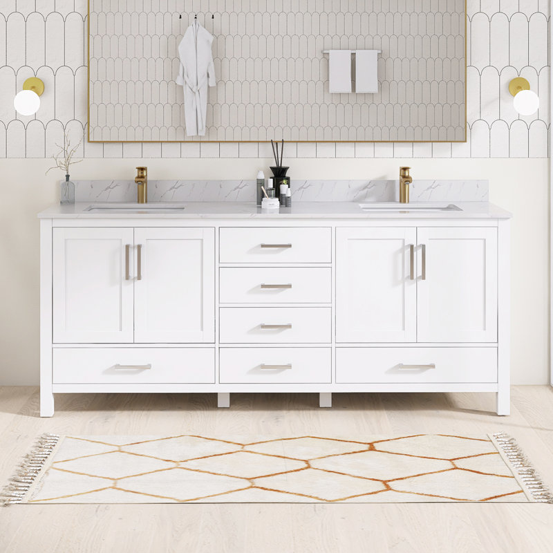 Ensemble de meuble-lavabo autoportant 80 po avec lavabo double 80 po