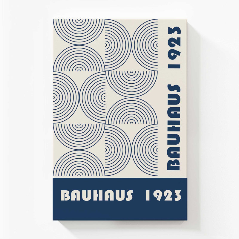 Bauhaus 1923, toile tendue bleu marine, Toile tendue, H 54 po x l 36 po x P 1,25 po