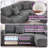 93.00 Small Size L-Shaped Sectional Sofa,Corduroy Couch with Reversible Chaise-2085054226
