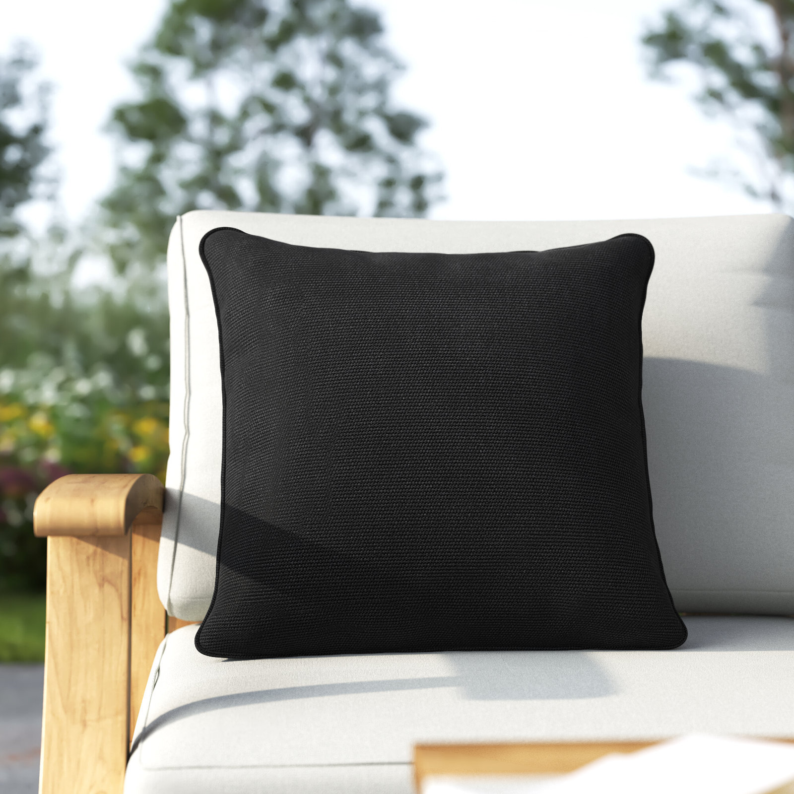 Ansonia Sunbrella® Throw Pillow, 16" x 16", Canvas Black