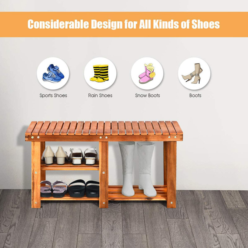 5 Pair Shoe Rack, Natural